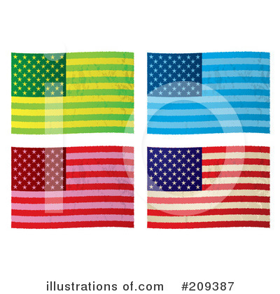 Royalty-Free (RF) American Flag Clipart Illustration by michaeltravers - Stock Sample #209387