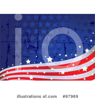 Royalty-Free (RF) American Flag Clipart Illustration by Pushkin - Stock Sample #97969
