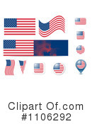 American Flags Clipart #1106292 by MilsiArt