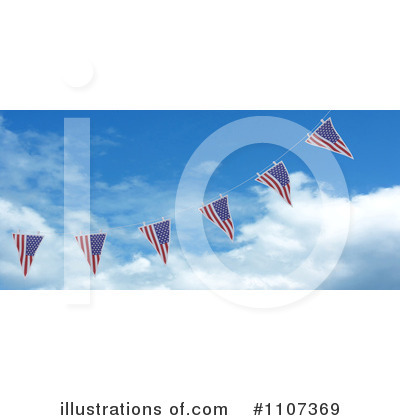 Royalty-Free (RF) American Flags Clipart Illustration by KJ Pargeter - Stock Sample #1107369