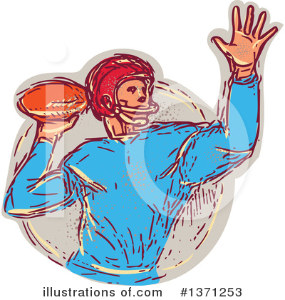 Royalty-Free (RF) American Football Clipart Illustration by patrimonio - Stock Sample #1371253