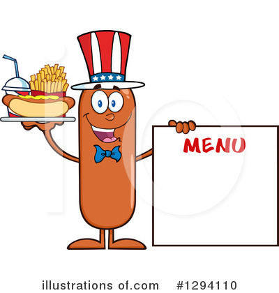 Sausage Character Clipart #1294110 by Hit Toon