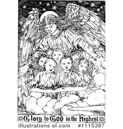 Royalty-Free (RF) Angel Clipart Illustration by Prawny Vintage - Stock Sample #1115387