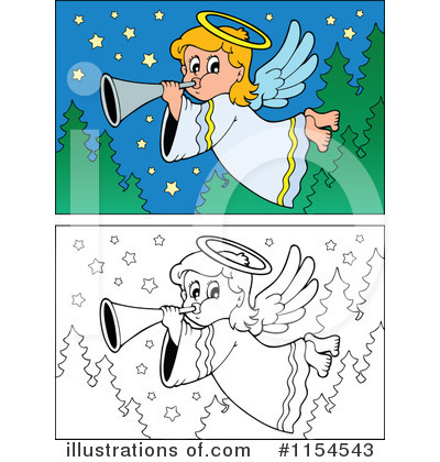 Royalty-Free (RF) Angel Clipart Illustration by visekart - Stock Sample #1154543
