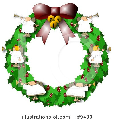 Christmas Wreath Clipart #9400 by djart