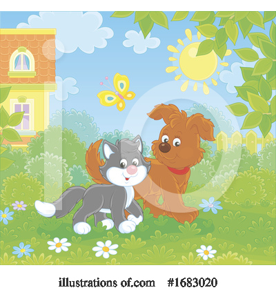 Dog And Cat Clipart #1683020 by Alex Bannykh