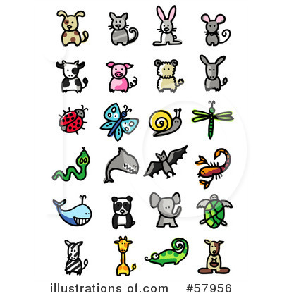 Royalty-Free (RF) Animals Clipart Illustration by NL shop - Stock Sample #57956