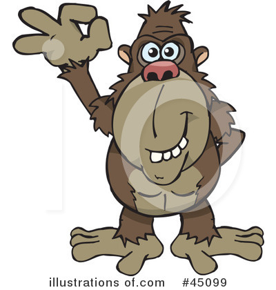 Royalty-Free (RF) Ape Clipart Illustration by Dennis Holmes Designs - Stock Sample #45099