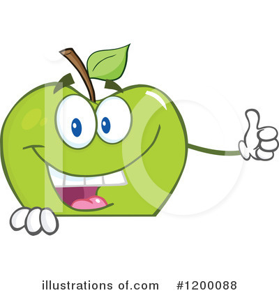 Green Apple Clipart #1200088 by Hit Toon