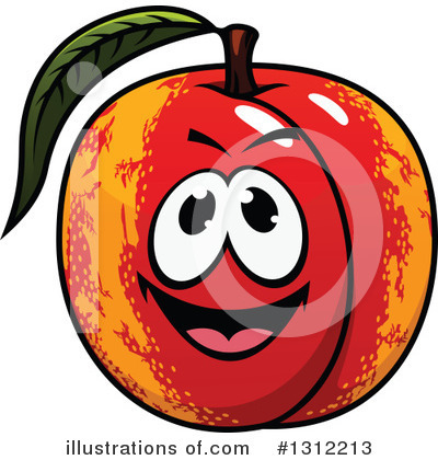 Nectarine Clipart #1312213 by Vector Tradition SM