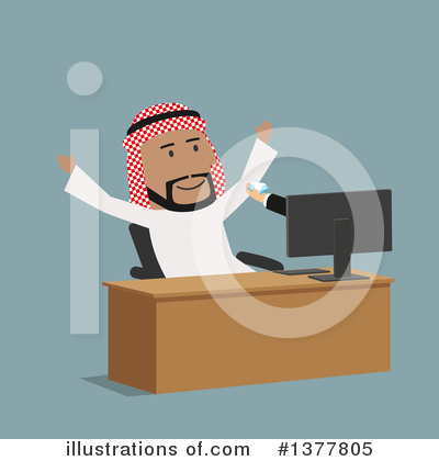 Royalty-Free (RF) Arabian Businessman Clipart Illustration by Vector Tradition SM - Stock Sample #1377805