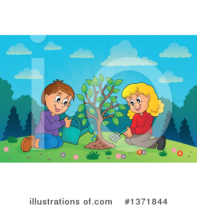 Royalty-Free (RF) Arbor Day Clipart Illustration by visekart - Stock Sample #1371844
