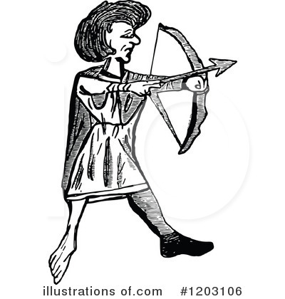 Royalty-Free (RF) Archery Clipart Illustration by Prawny Vintage - Stock Sample #1203106
