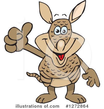 Royalty-Free (RF) Armadillo Clipart Illustration by Dennis Holmes Designs - Stock Sample #1272864
