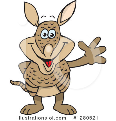 Royalty-Free (RF) Armadillo Clipart Illustration by Dennis Holmes Designs - Stock Sample #1280521