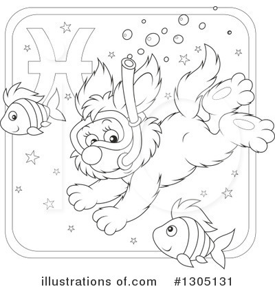 Royalty-Free (RF) Astrological Dog Clipart Illustration by Alex Bannykh - Stock Sample #1305131