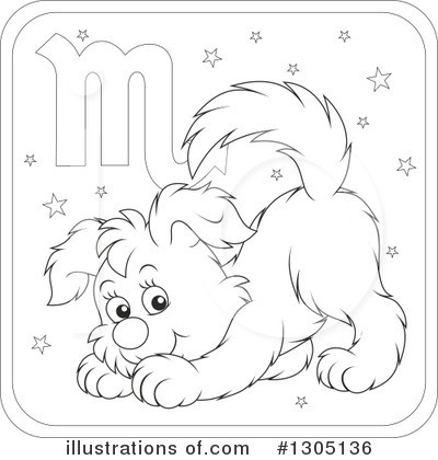 Royalty-Free (RF) Astrological Dog Clipart Illustration by Alex Bannykh - Stock Sample #1305136