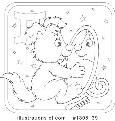 Royalty-Free (RF) Astrological Dog Clipart Illustration by Alex Bannykh - Stock Sample #1305139