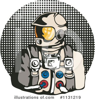 Royalty-Free (RF) Astronaut Clipart Illustration by patrimonio - Stock Sample #1131219