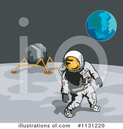 Royalty-Free (RF) Astronaut Clipart Illustration by patrimonio - Stock Sample #1131220