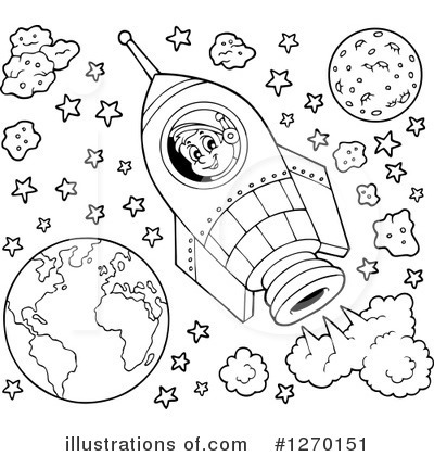 Royalty-Free (RF) Astronaut Clipart Illustration by visekart - Stock Sample #1270151