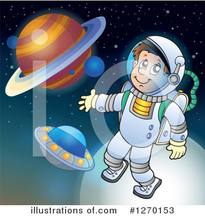 Royalty-Free (RF) Astronaut Clipart Illustration by visekart - Stock Sample #1270153