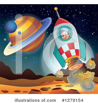 Royalty-Free (RF) Astronaut Clipart Illustration by visekart - Stock Sample #1270154