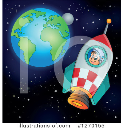 Royalty-Free (RF) Astronaut Clipart Illustration by visekart - Stock Sample #1270155