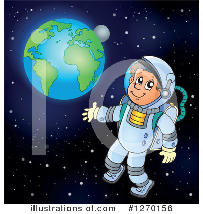 Royalty-Free (RF) Astronaut Clipart Illustration by visekart - Stock Sample #1270156