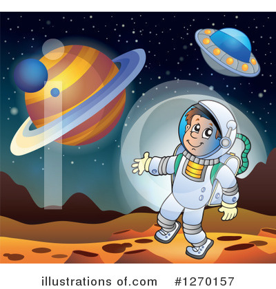 Royalty-Free (RF) Astronaut Clipart Illustration by visekart - Stock Sample #1270157