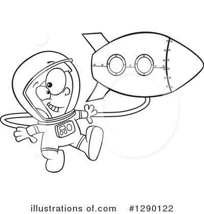 Royalty-Free (RF) Astronaut Clipart Illustration by toonaday - Stock Sample #1290122