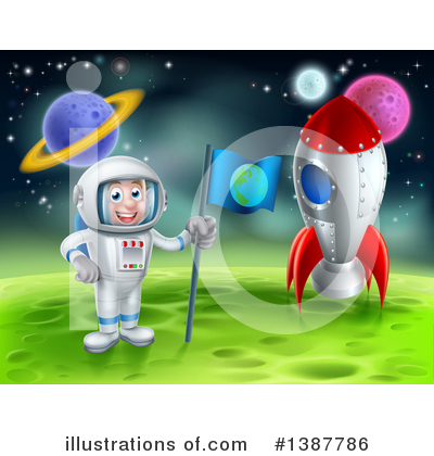 Royalty-Free (RF) Astronaut Clipart Illustration by AtStockIllustration - Stock Sample #1387786