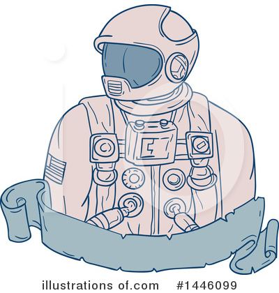 Royalty-Free (RF) Astronaut Clipart Illustration by patrimonio - Stock Sample #1446099