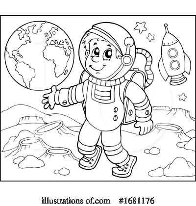 Royalty-Free (RF) Astronaut Clipart Illustration by visekart - Stock Sample #1681176
