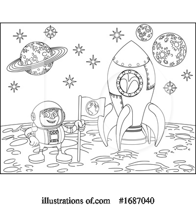 Royalty-Free (RF) Astronaut Clipart Illustration by AtStockIllustration - Stock Sample #1687040