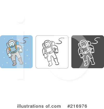 Royalty-Free (RF) Astronaut Clipart Illustration by Qiun - Stock Sample #216976