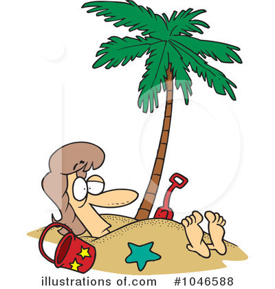 Royalty-Free (RF) At The Beach Clipart Illustration by toonaday - Stock Sample #1046588