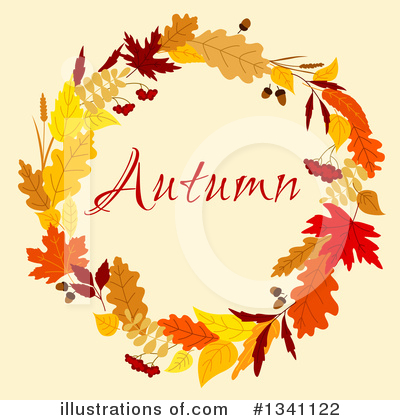 Autumn Wreath Clipart #1341122 by Vector Tradition SM
