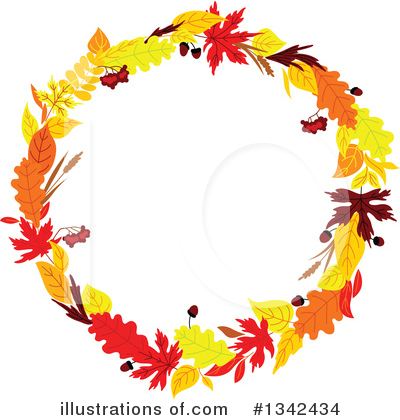 Autumn Wreath Clipart #1342434 by Vector Tradition SM