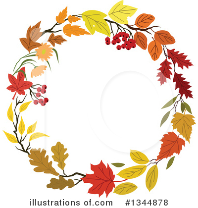 Autumn Wreath Clipart #1344878 by Vector Tradition SM