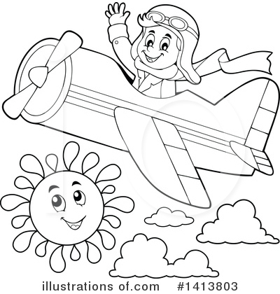 Royalty-Free (RF) Aviator Clipart Illustration by visekart - Stock Sample #1413803