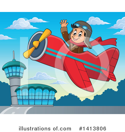 Royalty-Free (RF) Aviator Clipart Illustration by visekart - Stock Sample #1413806