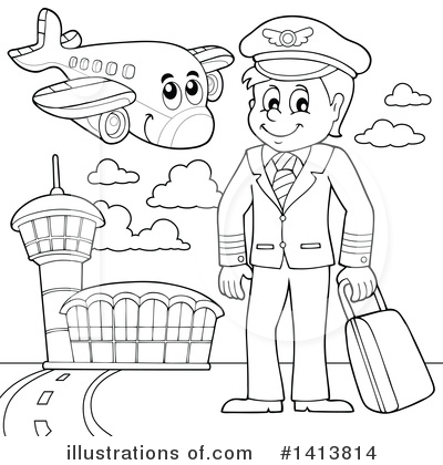 Royalty-Free (RF) Aviator Clipart Illustration by visekart - Stock Sample #1413814