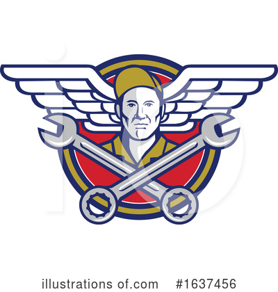 Royalty-Free (RF) Aviator Clipart Illustration by patrimonio - Stock Sample #1637456