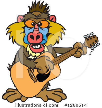 Baboon Clipart #1280514 by Dennis Holmes Designs