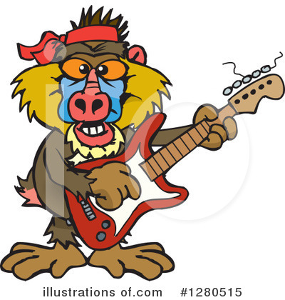 Royalty-Free (RF) Baboon Clipart Illustration by Dennis Holmes Designs - Stock Sample #1280515