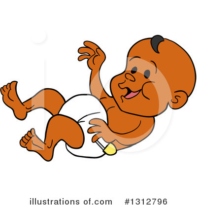 Black Baby Clipart #1312796 by LaffToon