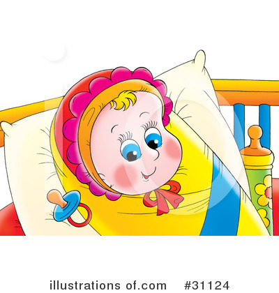 Baby Crib Clipart #31124 by Alex Bannykh