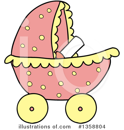 Baby Carriage Clipart #1358804 by LaffToon