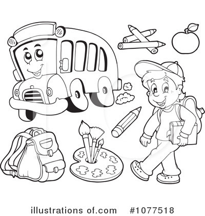 Royalty-Free (RF) Back To School Clipart Illustration by visekart - Stock Sample #1077518